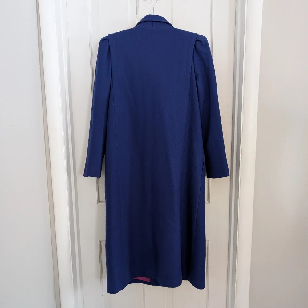 VTG Michelle Francois Wool Blend Trench Coat SIZE 11?‎ Old Money Double Breasted